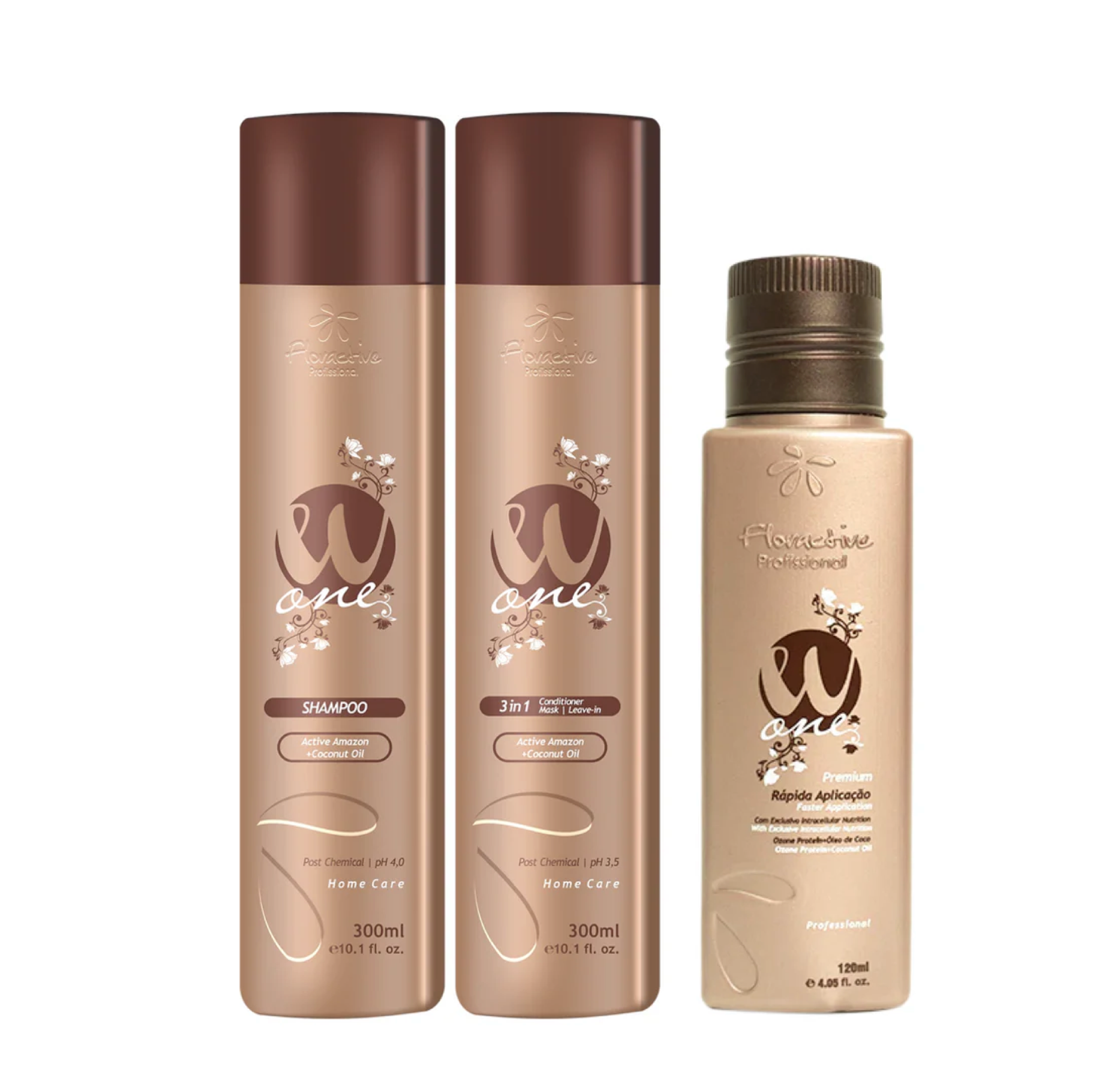 Floractive W One Nanoplasty Keratin Treatment 120ml + Shampoo and Conditioner (3pc)