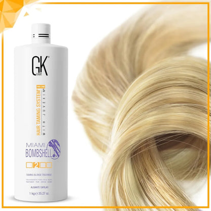 GK Hair Miami Bombshell Hair Taming Blond Treatment System With Juvexin 1000ml