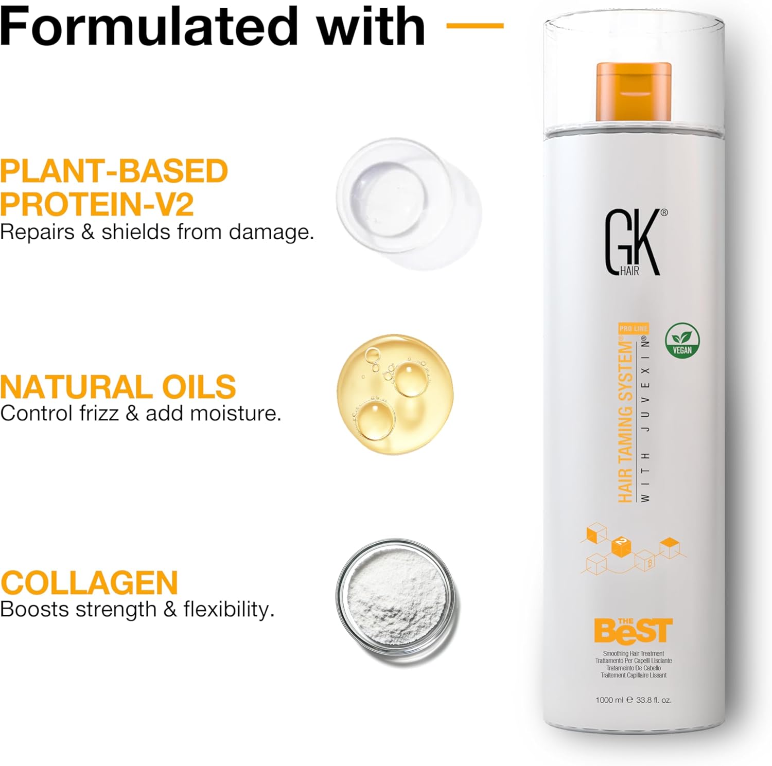 GK Hair The Best Keratin Hair Treatment Taming System With Juvexin 1000ml