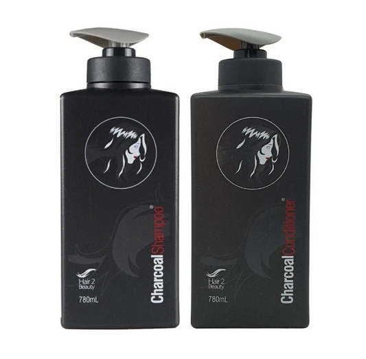 H2B Charcoal Shampoo and Charcoal Conditioner 780ml