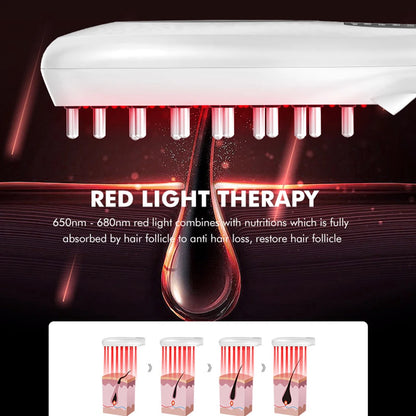 Hair Growth Massage Brush EMS Micro Current Red Light Therapy