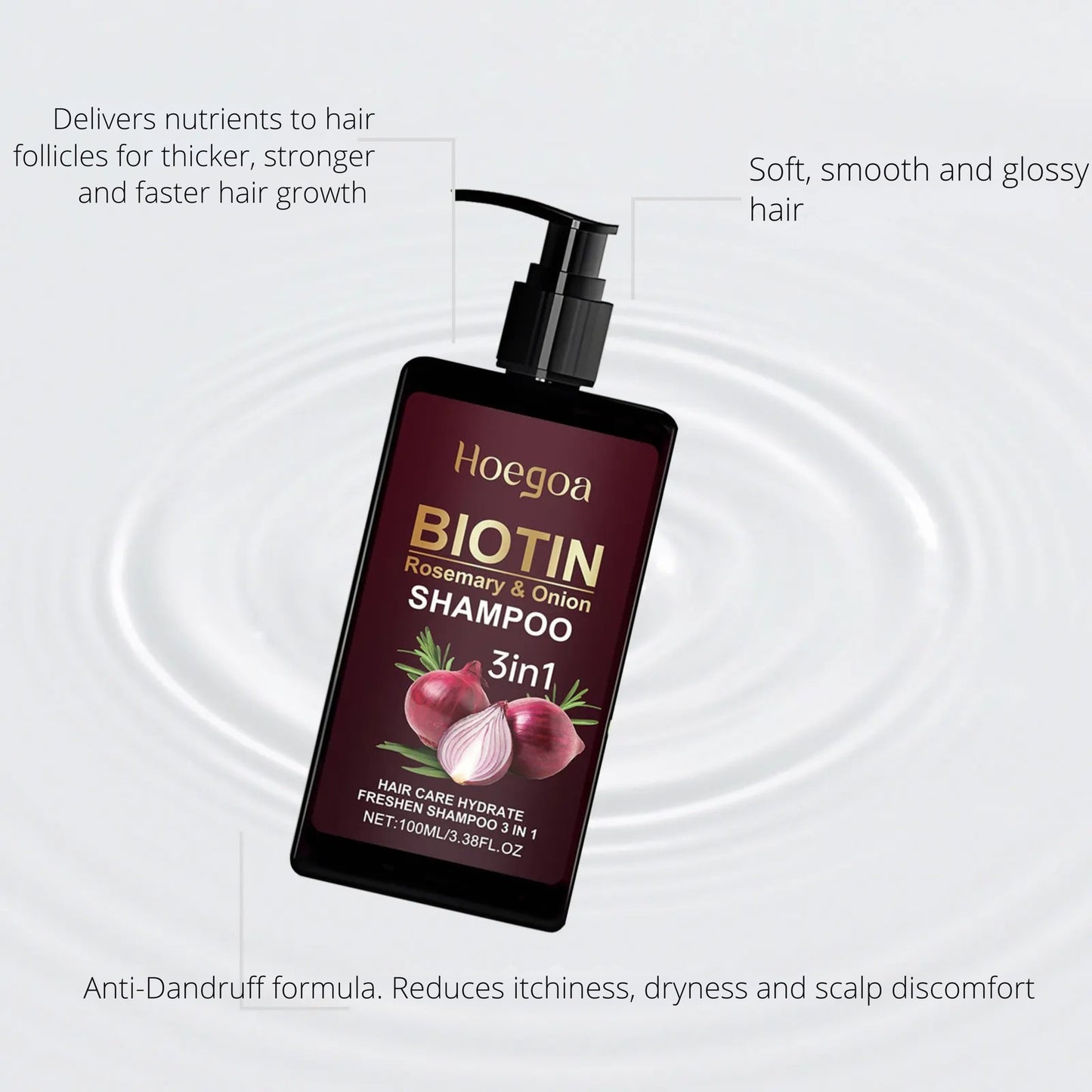 Hoegoa 3 In 1 Biotin Rosemary and Onion Shampoo 100g