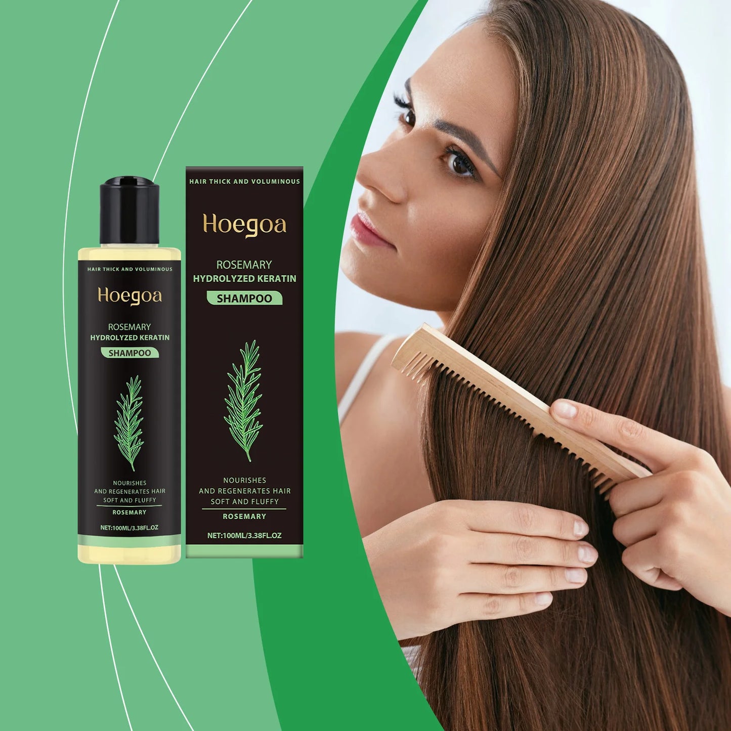 Hoegoa Rosemary Hydrolysed Keratin Shampoo Smoothing and Hair Growth 100ml