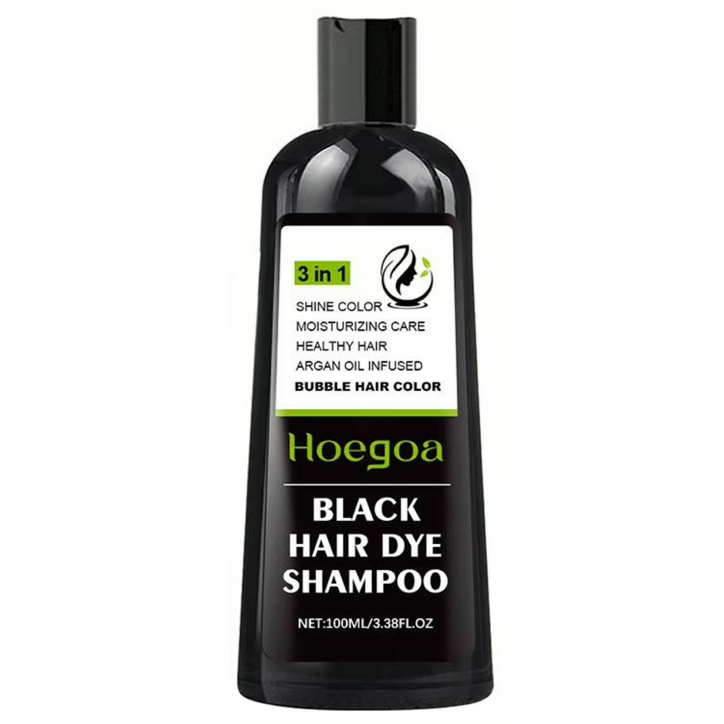 Hoegoa Grey Reducing Black Hair Dye 3 In 1 Shampoo 100ml