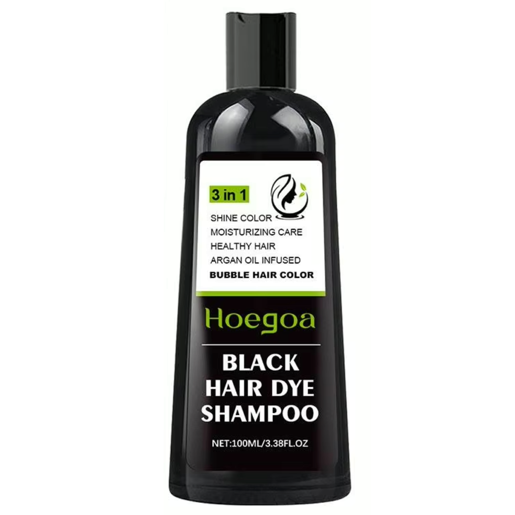 Hoegoa Grey Reducing Black Hair Dye 3 In 1 Shampoo 100ml
