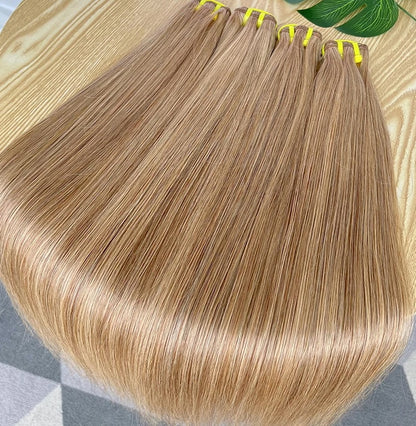 Honey Blonde Vietnamese Double Drawn Straight 100% Human Hair Bundles 100g