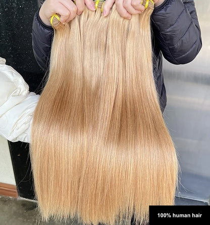 Honey Blonde Vietnamese Double Drawn Straight 100% Human Hair Bundles 100g