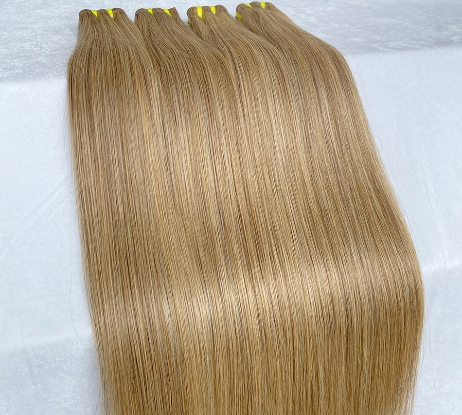 Honey Blonde Vietnamese Double Drawn Straight 100% Human Hair Bundles 100g