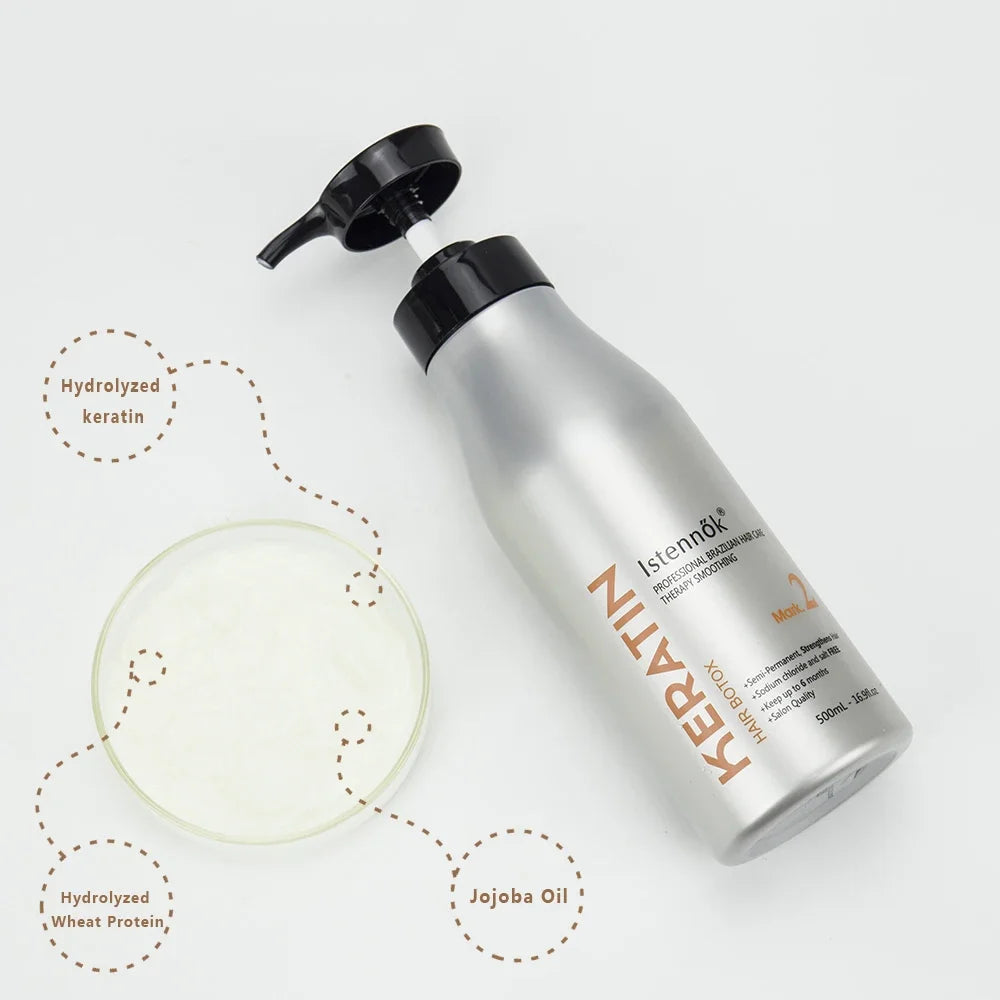 Istennok Keratin Hair Brazilian Smoothing Treatment Normal to Curly Hair 500ml