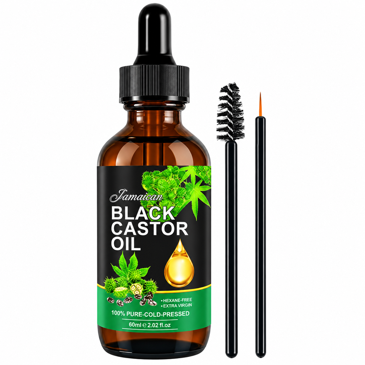 Jamaican Black Castor Oil 100% Pure Cold Presses Eyelash Growth 60ml