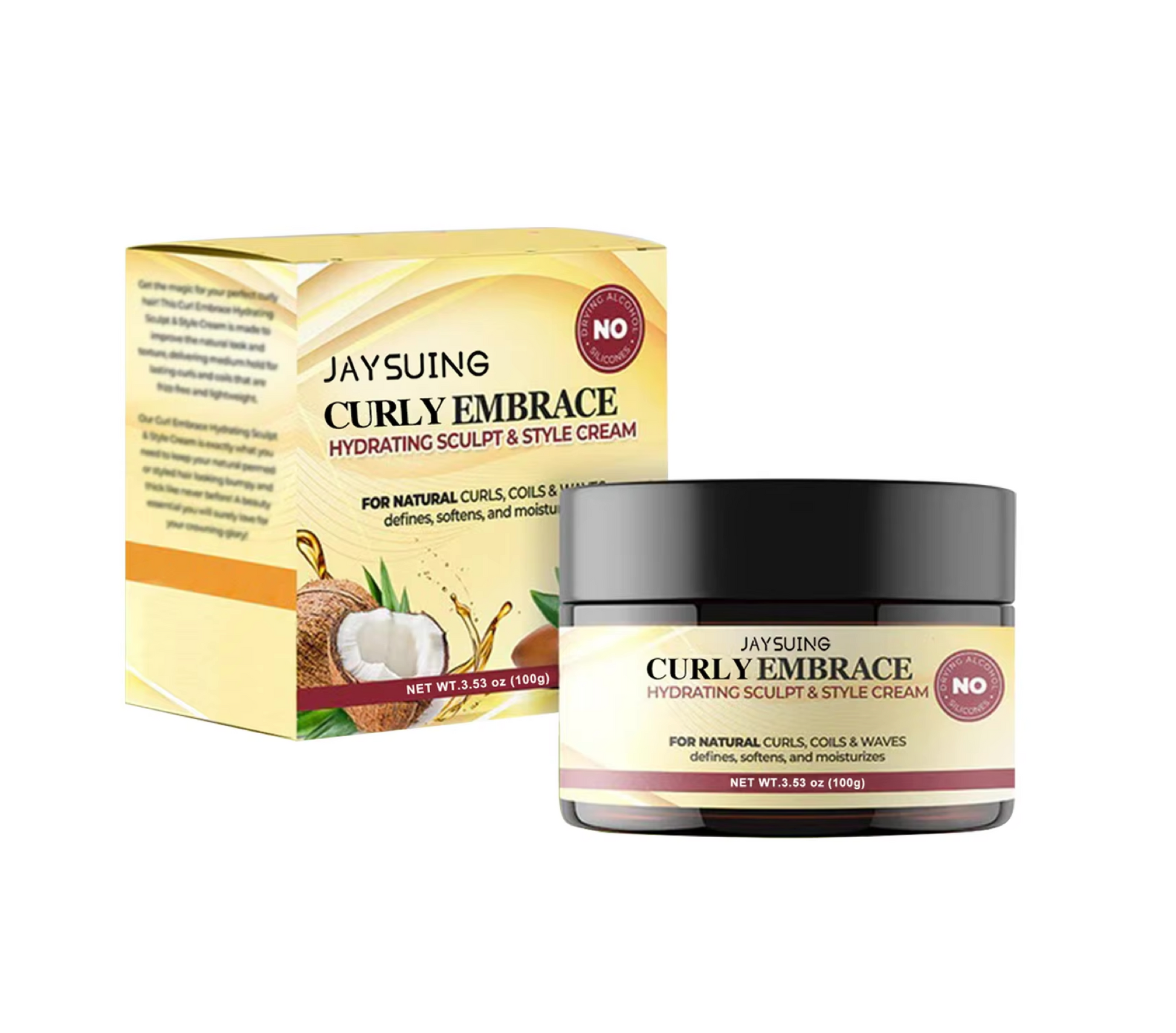 Jaysuing Curly Embrace Hydrating Sculpt & Style Cream 100g