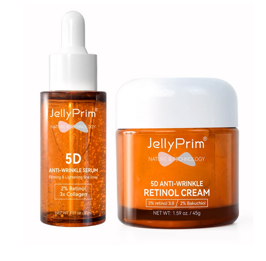 Jelly Prim 5D Anti Wrinkle Retinol Cream and 5D Retinol Serum Duo