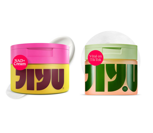 Jiyu NAD + Anti-Aging Moisturising Cream and Renewel Toner Pads Korean Beauty (2pc)