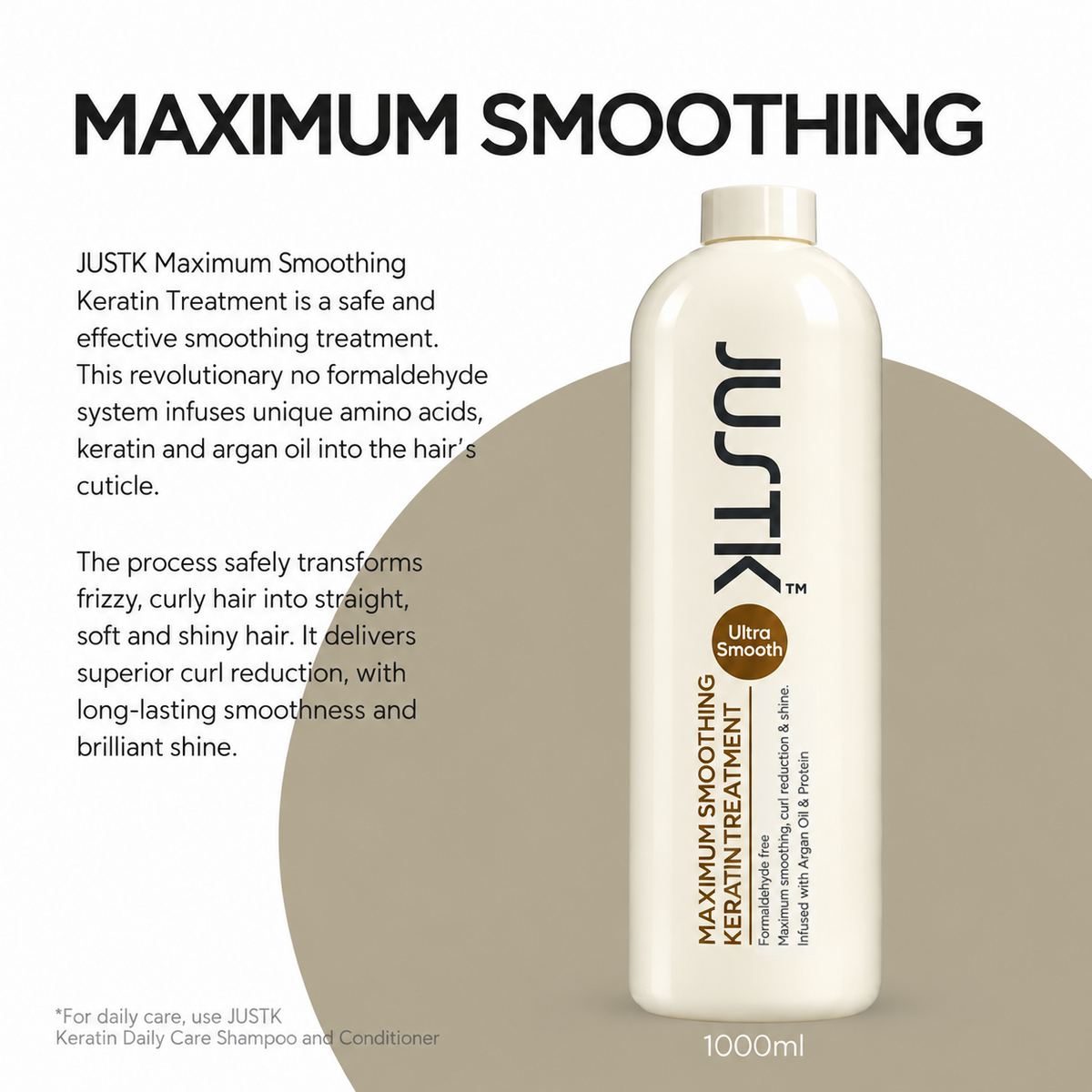 Justk Ultra Smooth Maximum Smoothing Keratin Treatment 1000ml