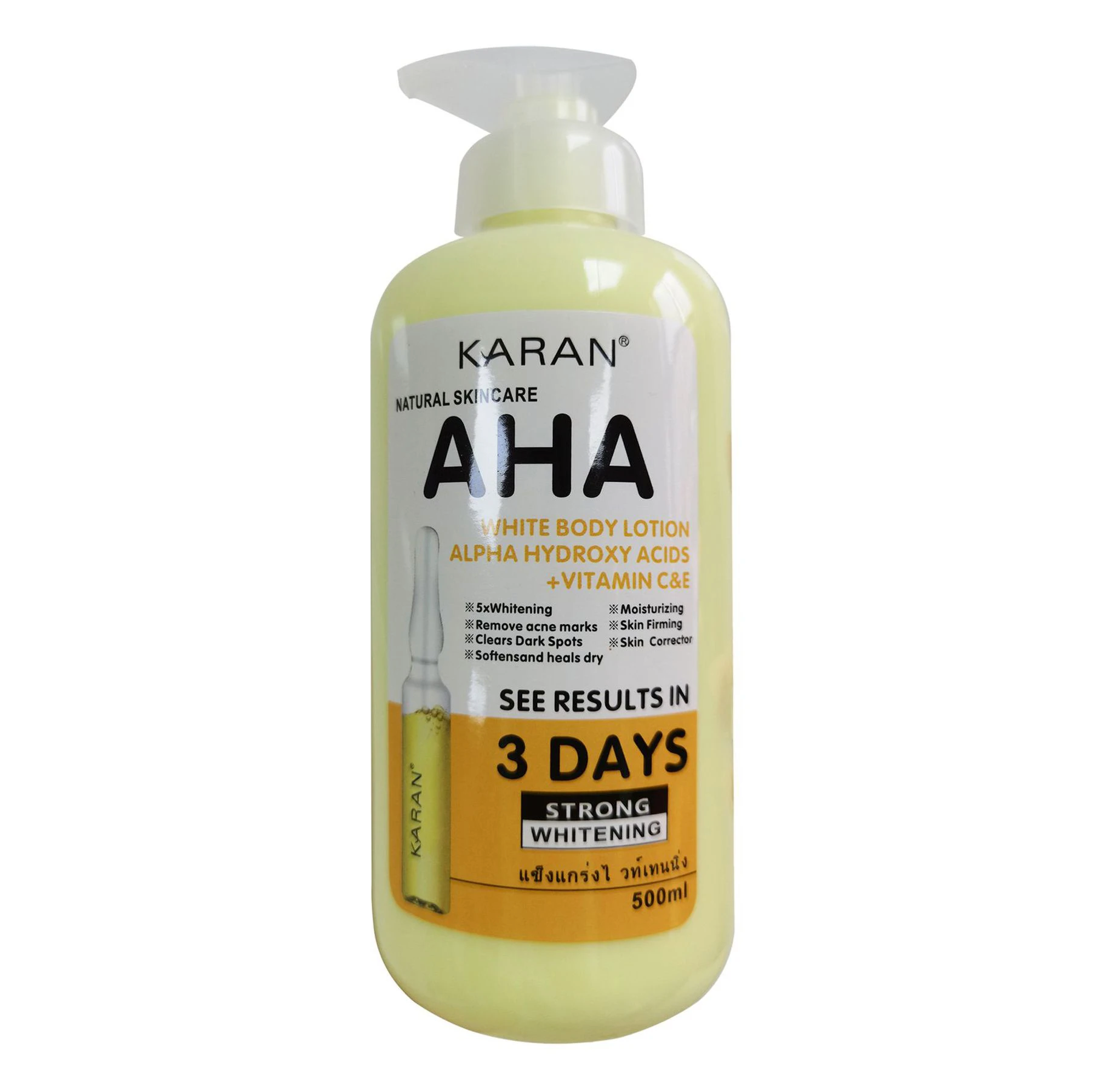 Karan AHA White Body Lotion Vitamin C & E 3 Days 500ml