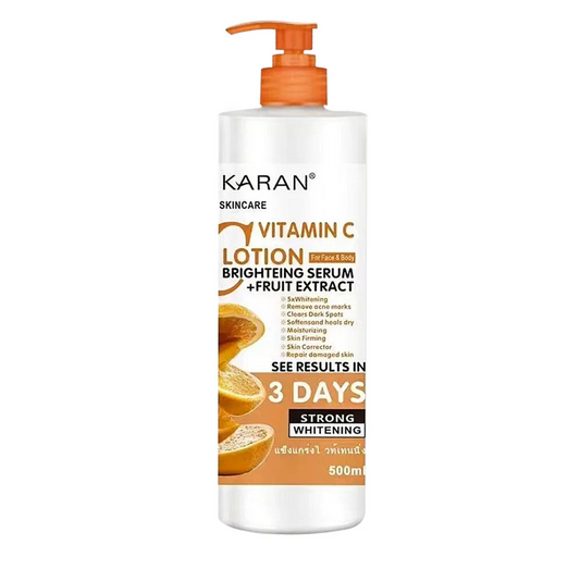 Karan Skincare Vitamin C Lotion Brightening Serum 3 Days For Face & Body 500ml