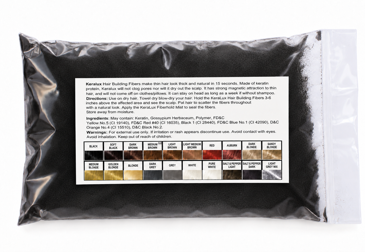 Keralux Hair Building Fibers 1kg Bulk Hair Thickening Fibres