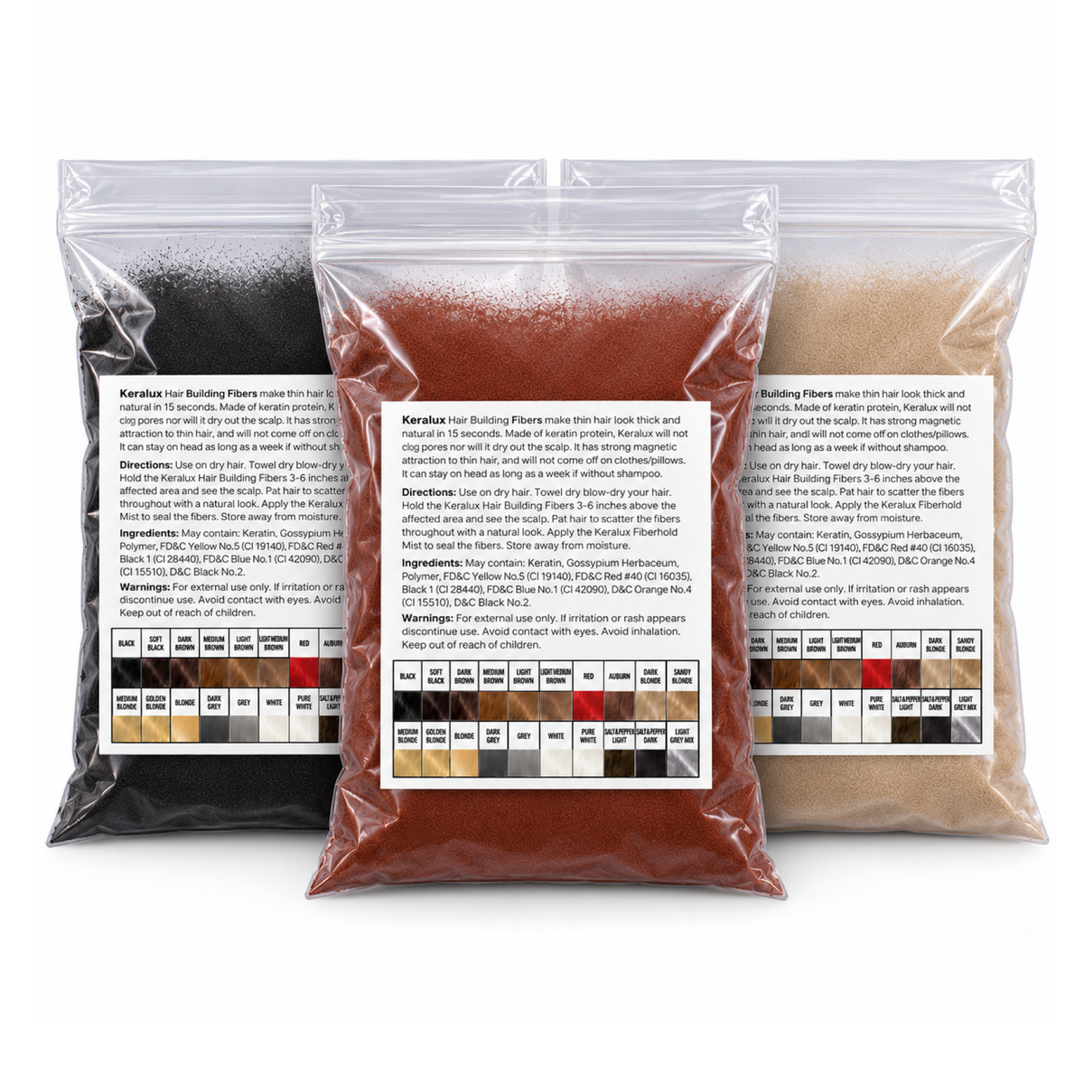 Keralux Hair Building Fibers 1kg Bulk Hair Thickening Fibres