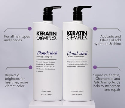 Keratin Complex Blondeshell Debrass Shampoo and Conditioner 1000ml