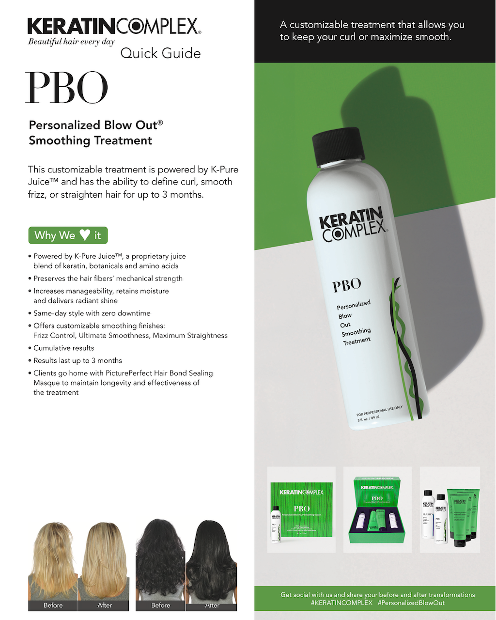 Keratin Complex PBO Personalized Blow Out Smoothing Treatment 1000ml