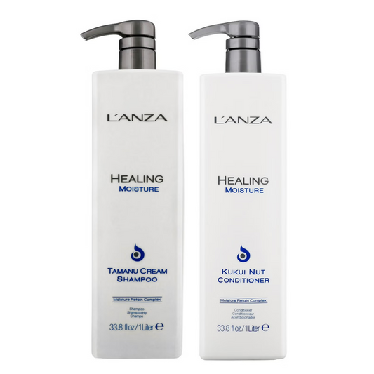 L'Anza Healing Moisture Tamanu Cream Shampoo and Kukui Nut Conditioner 1000ml