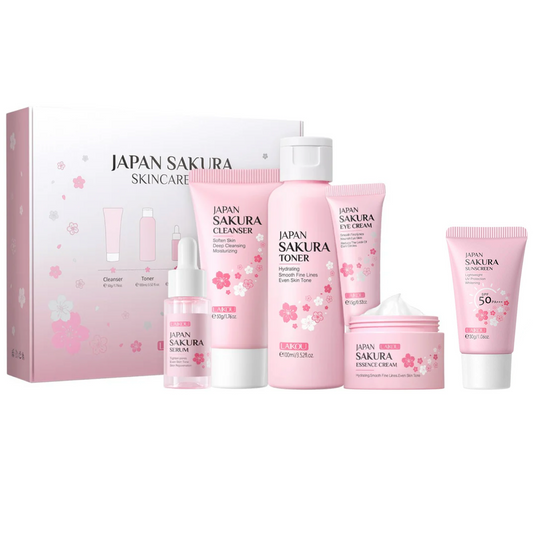 Laikou Japan Sakura Skincare Set Face Cream Serum Toner Cleanser Sunscreen (6pc)
