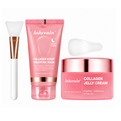 Lakerain Collagen Jelly Cream 100ml + Collagen Night Wrapping Mask Peel 75ml Duo