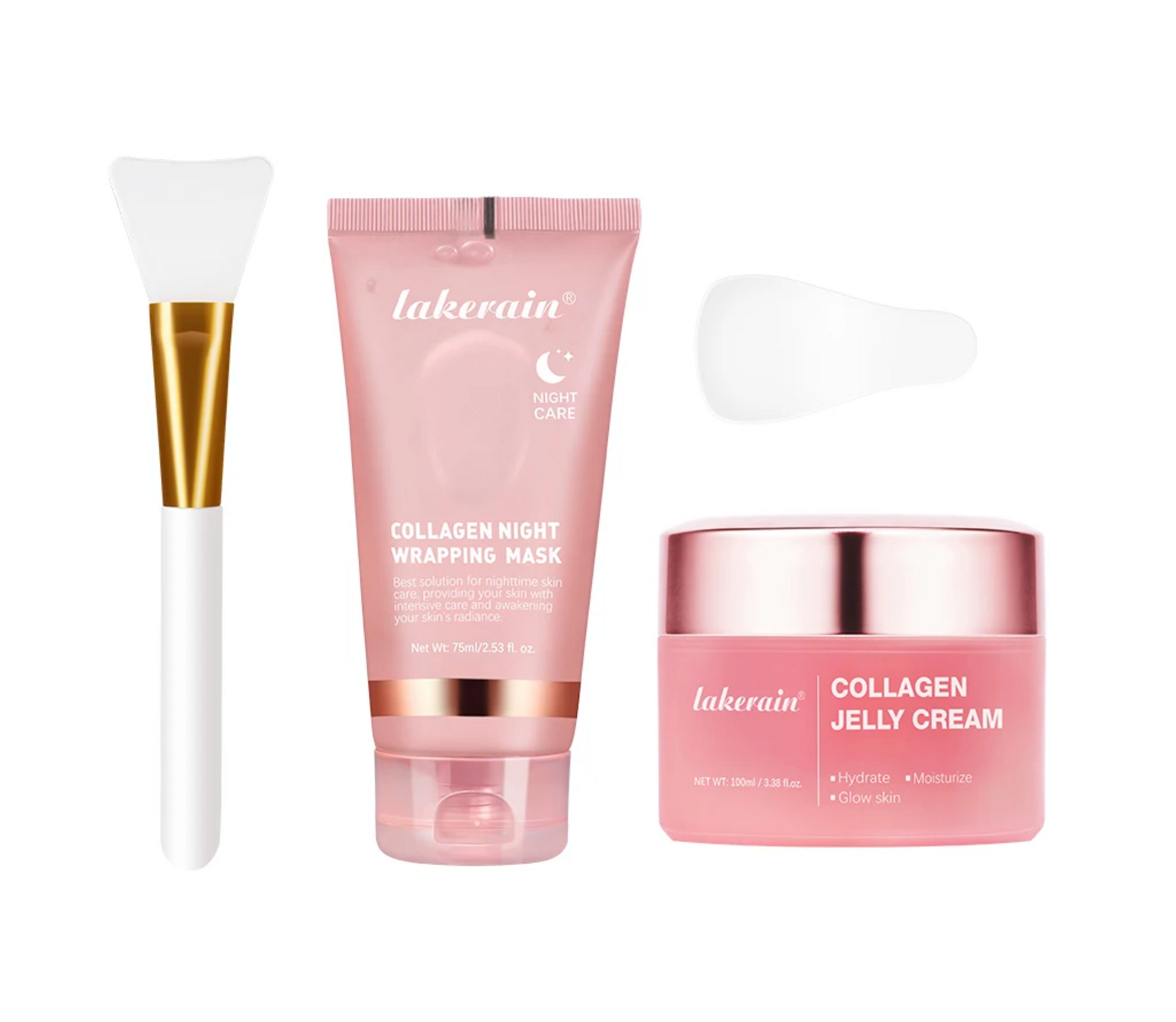Lakerain Collagen Jelly Cream 100ml + Collagen Night Wrapping Mask Peel 75ml Duo