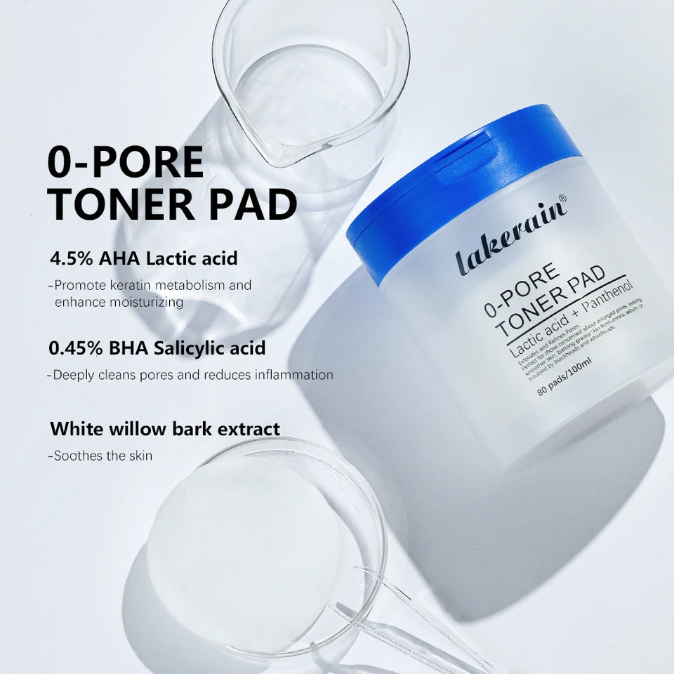 Lakerain Pore Toner Exfoliating Pad Korean Beauty 80 Pads