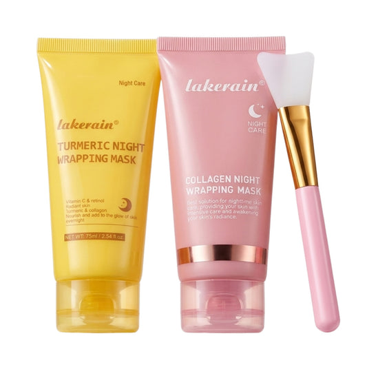 Lakerain Glow Overnight Wrapping Collagen Mask and Turmeric Mask Duo