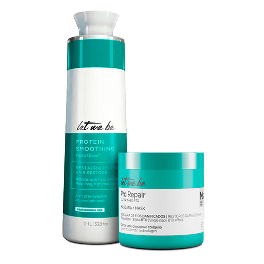 Let Me Be Protein Smoothing Hair Straightening Treatment 1L + Pro Repair Mask 500ml