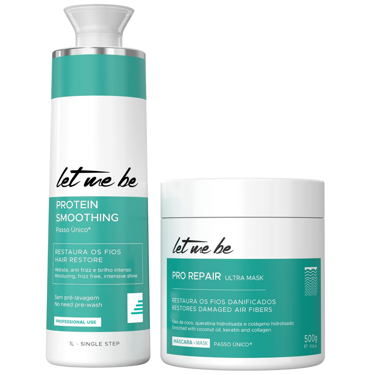 Let Me Be Protein Smoothing Hair Straightening Treatment 1L + Pro Repair Mask 500ml