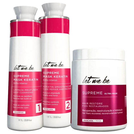 Let Me Be Supreme Keratin Protein Smoothing and Deep Cleansing Shampoo 1L + Mask (3pc)