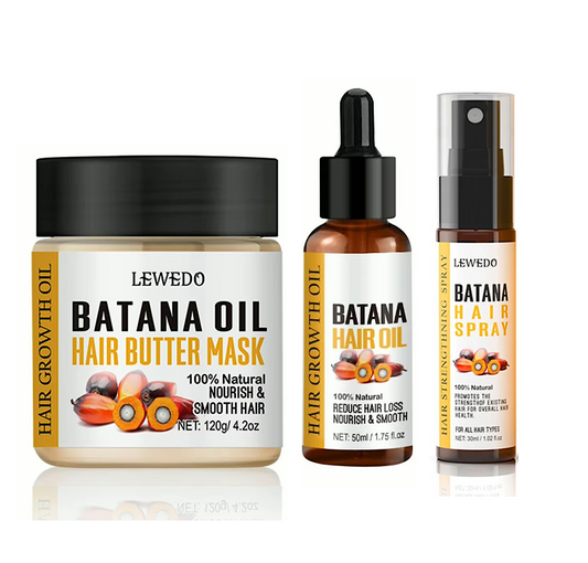 Lewedo Batana Oil Hair Butter Mask and Hair Oil + Batana Hair Spray (3pc)