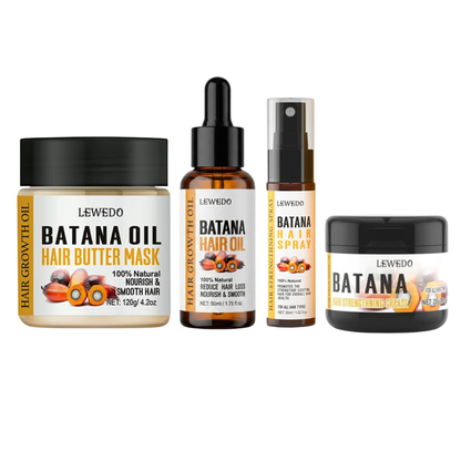 Lewedo Batana Oil Hair Butter Mask and Hair Oil + Batana Hair Spray + Grease (4pc)