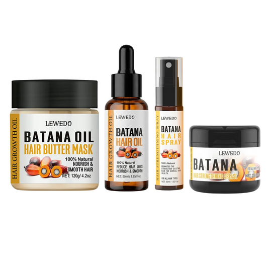 Lewedo Batana Oil Hair Butter Mask and Hair Oil + Batana Hair Spray + Grease (4pc)