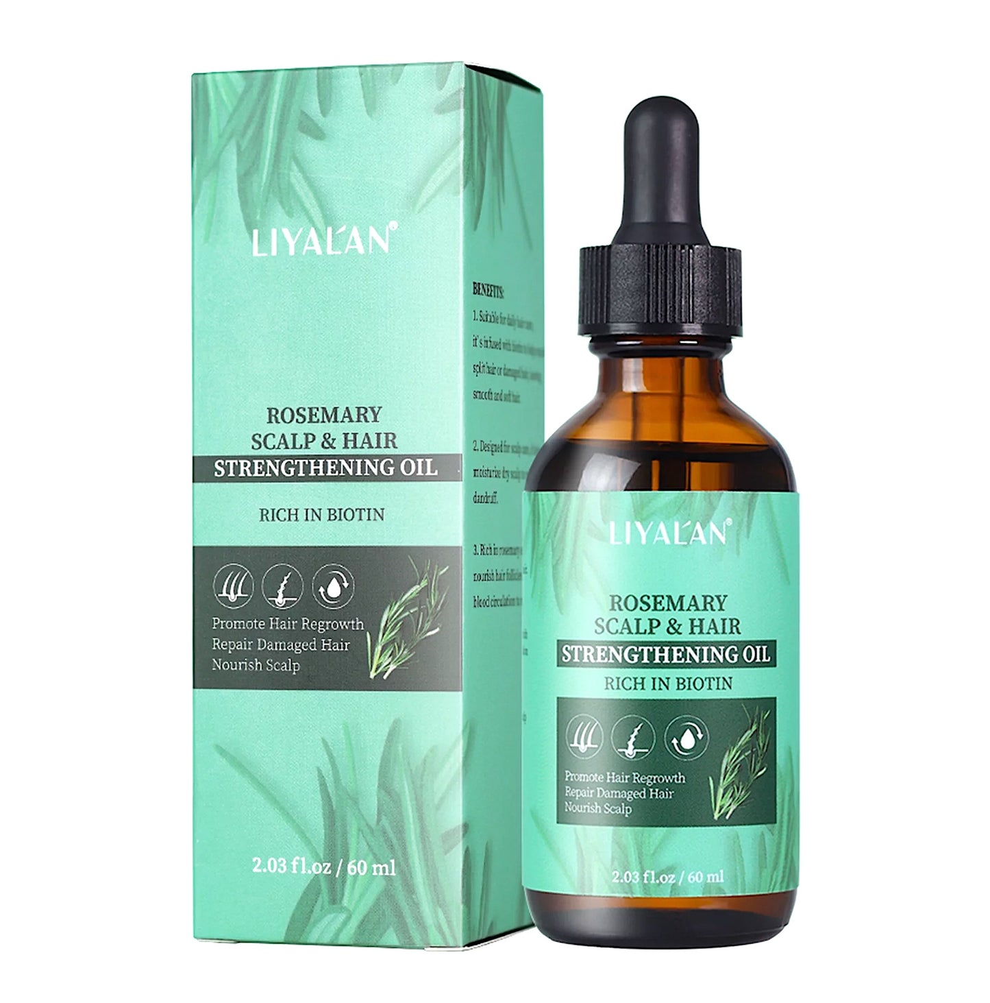 Liyalan Rosemary Scalp & Hair Strengthening Oil 60ml