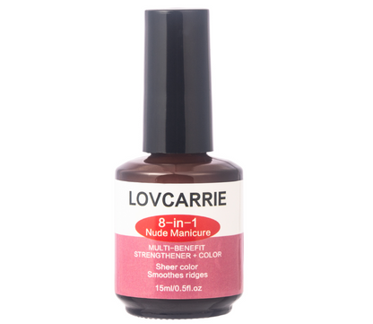 Lovcarrie 8 In 1 Nude Manicure Multi Benefit Strengthener and Color 15ml