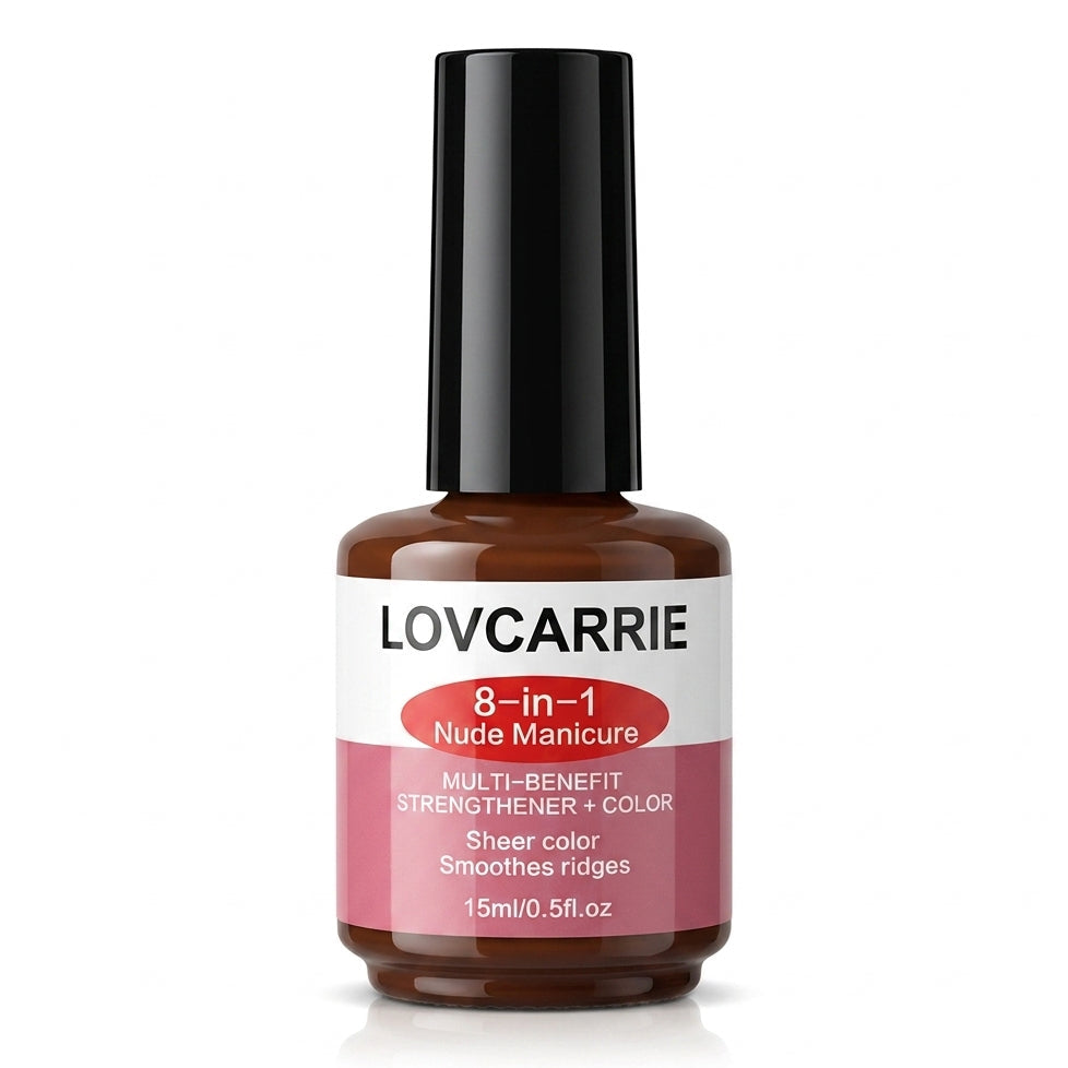 Lovcarrie 8 In 1 Nude Manicure Multi Benefit Strengthener and Color 15ml