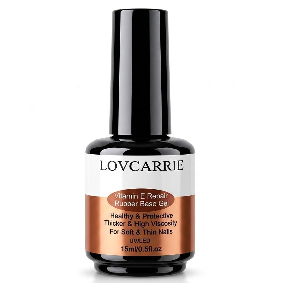 Lovcarrie Vitamin E Repair Rubber Base Gel for Soft Thin Nails 15ml