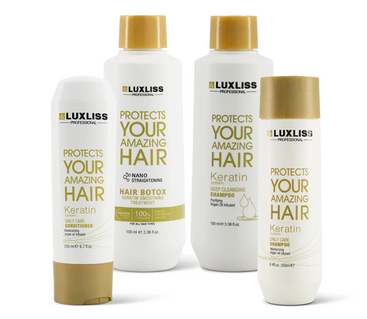 Luxliss Keratin Smoothing Treatment Nano Straightening Trial Kit (4pc)