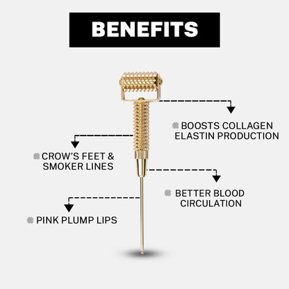 Luxury Golden Roller Collagen Facial Roller Acupressure Made of Copper