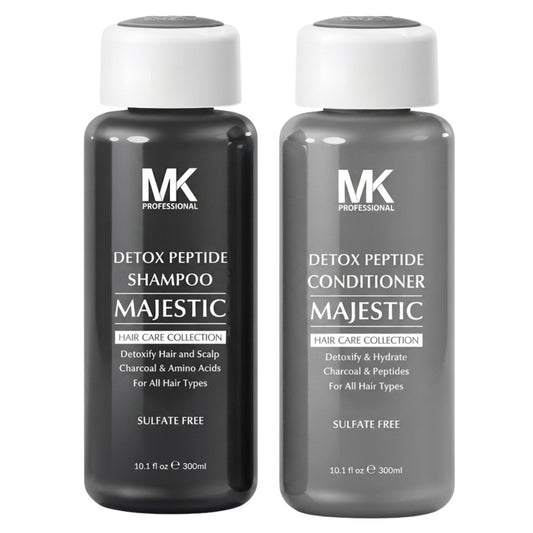 MK Professional Majestic Detox Peptide Charcoal Shampoo and Conditioner 300ml