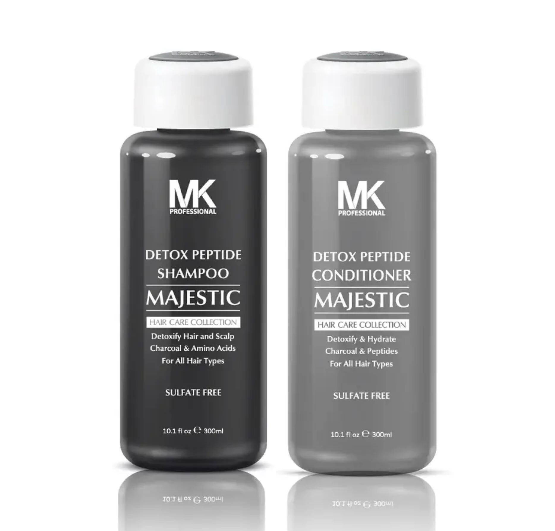 MK Professional Majestic Detox Peptide Charcoal Shampoo and Conditioner 300ml