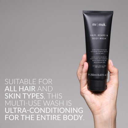 Mr Muk Hair Beard and Body Wash Shampoo 250ml (2pc)
