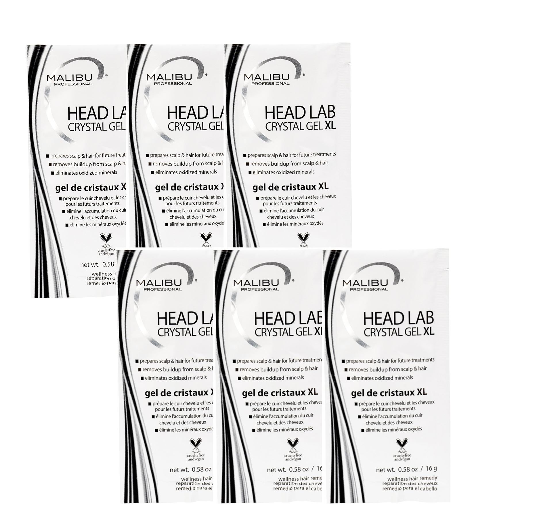 Malibu C Head Lab Crystal Gel XL Hair Treatment 16g (6pc) 