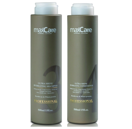 MaxCare Keratin Ultra Shine Hydrating Shampoo and Conditioner 500ml