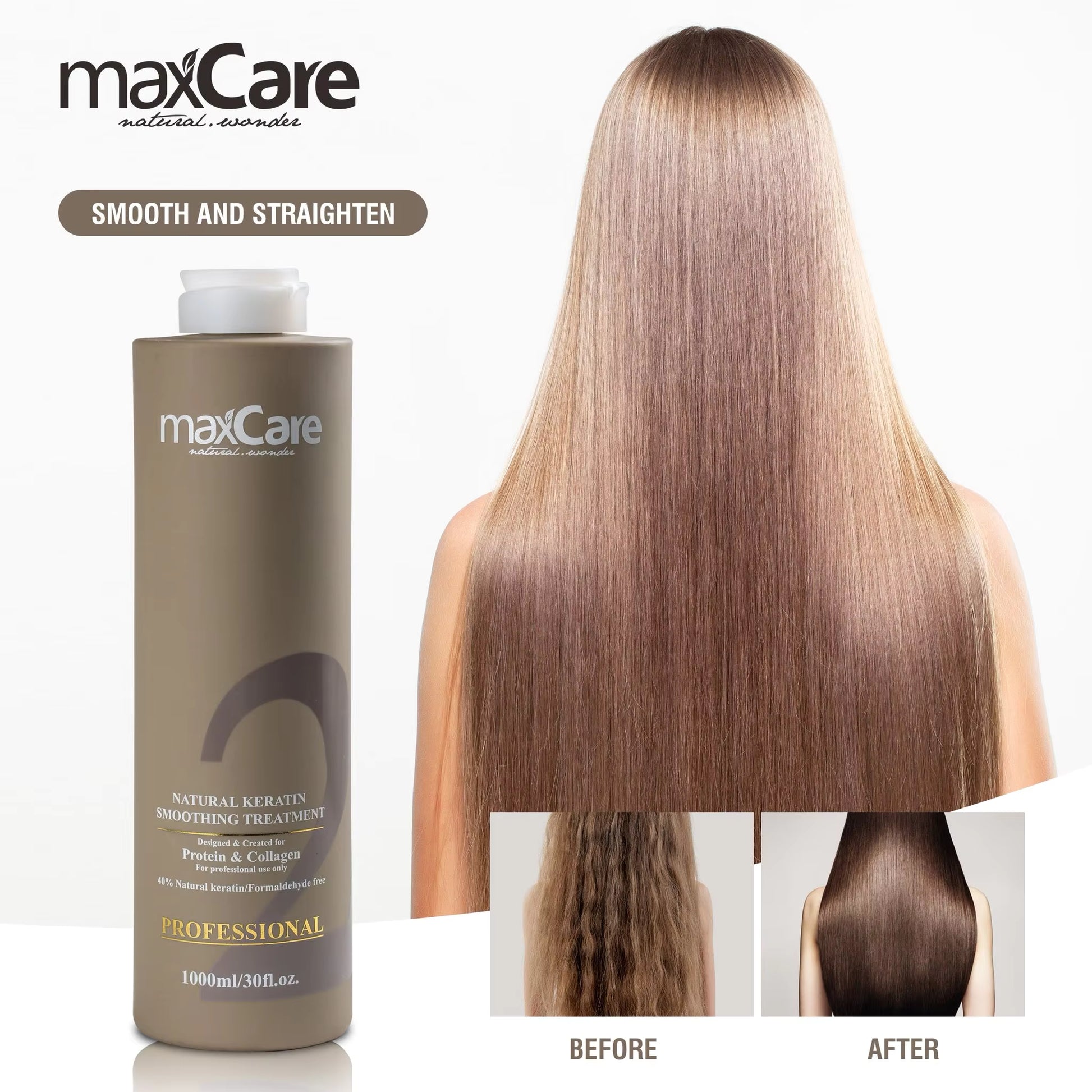 Maxcare Brazilian Natural Keratin Smoothing Treatment 1000ml