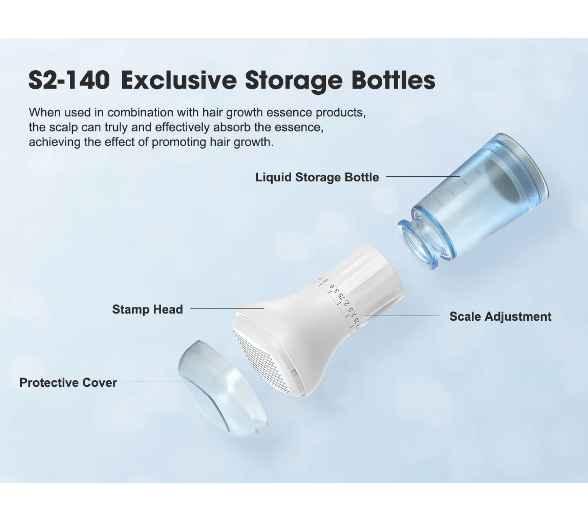 Microneedling Derma Stamp 140 Adjustable Titanium Needles With Liquid Storage