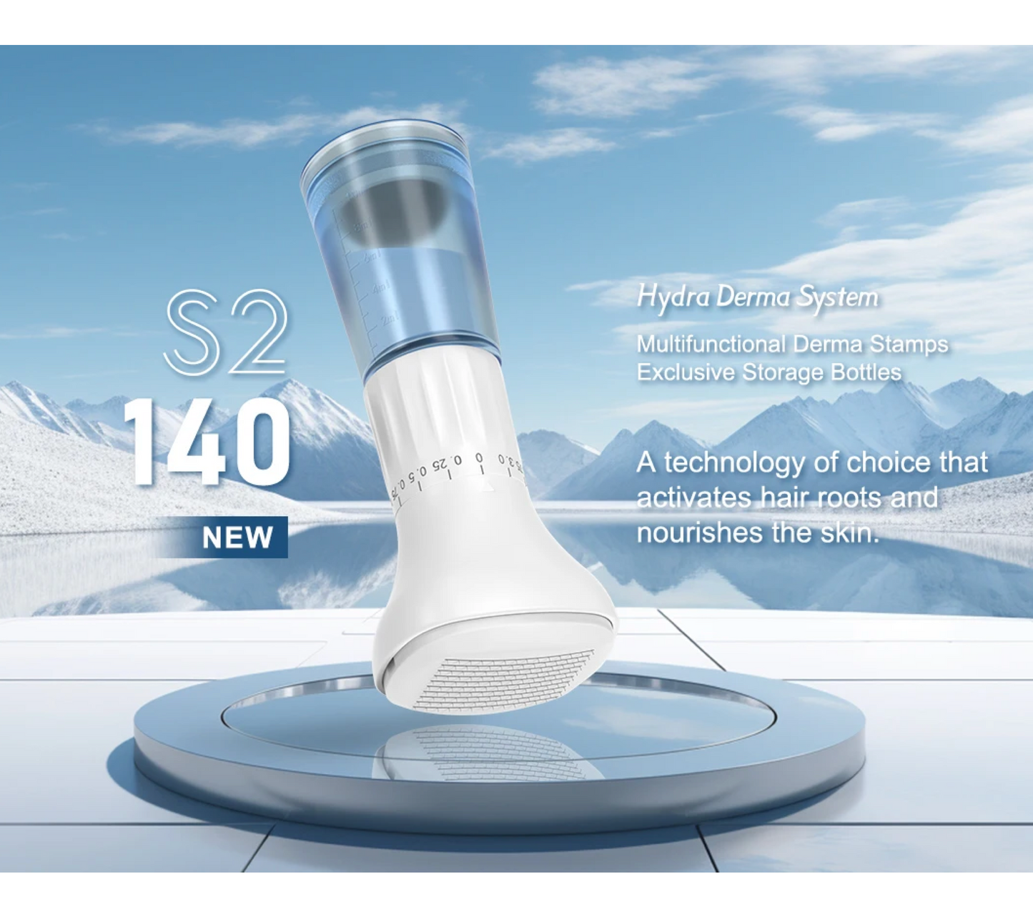 Microneedling Derma Stamp 140 Adjustable Titanium Needles With Liquid Storage